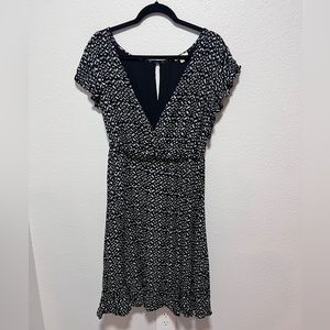 Kori America Black and White Plus Size Wrap Dress Size XL